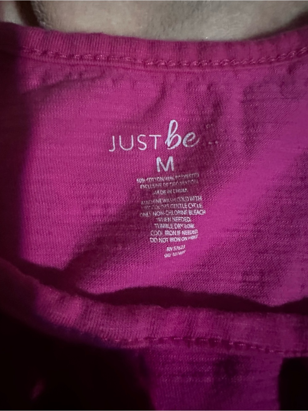 just be Hot Pink Crewneck Tee